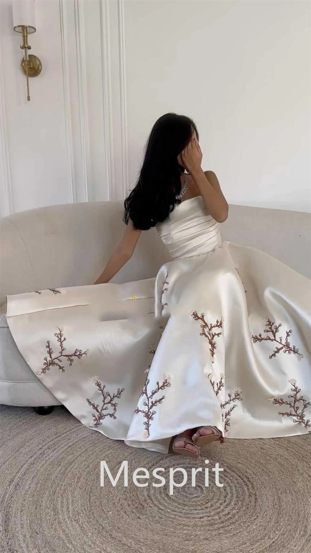 Customized Jiayigong Sparkle Exquisite  Simple Elegant Strapless A-line Evening es Embroidery Fold S Floor Length Custom