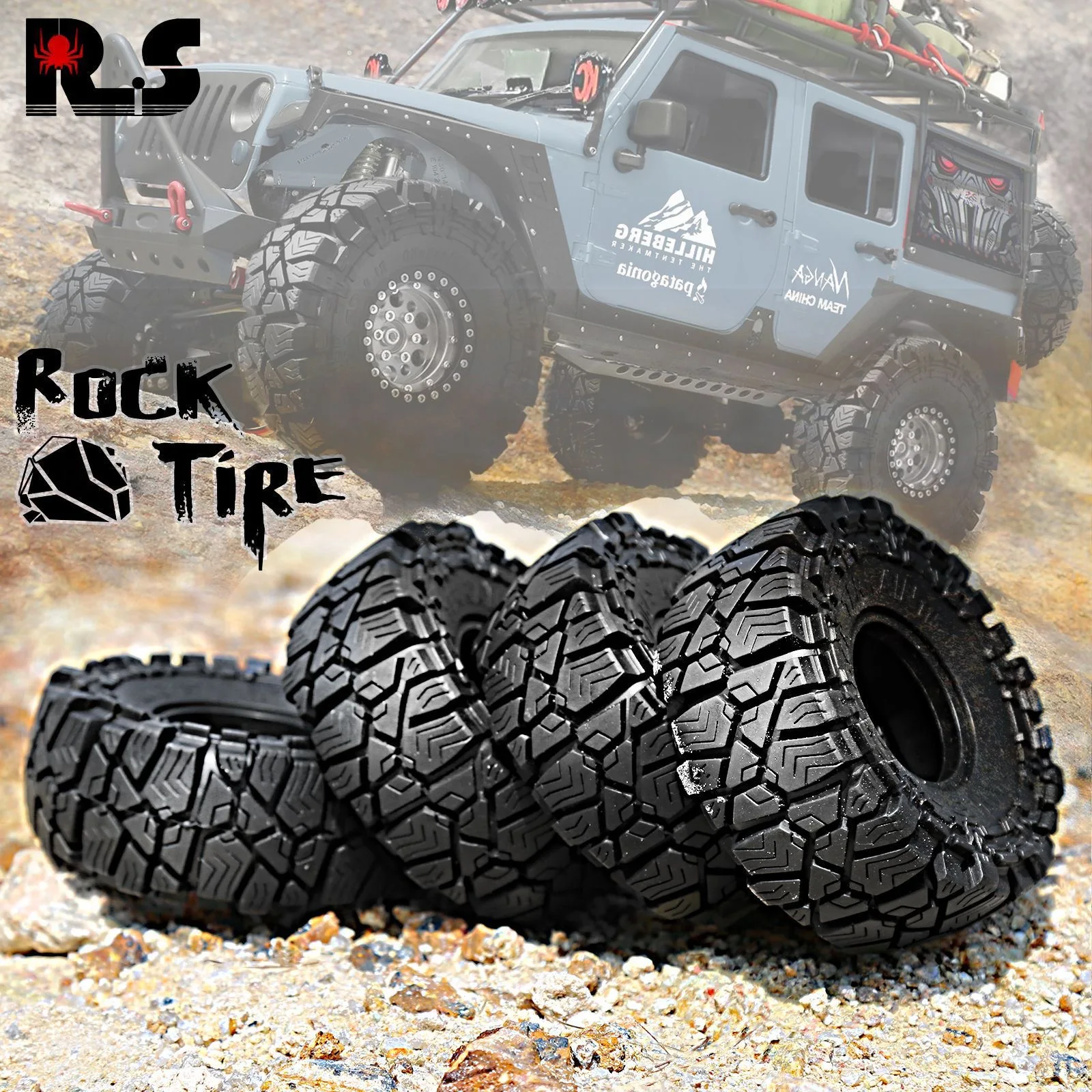 إطار عجلة مطاطي لسيارة الزاحف RC ، SCX10 برو ، كابرا TRX4 ، RC4WD ، D90 ، ريدكات ، 1 ، 10 ، 4 ،