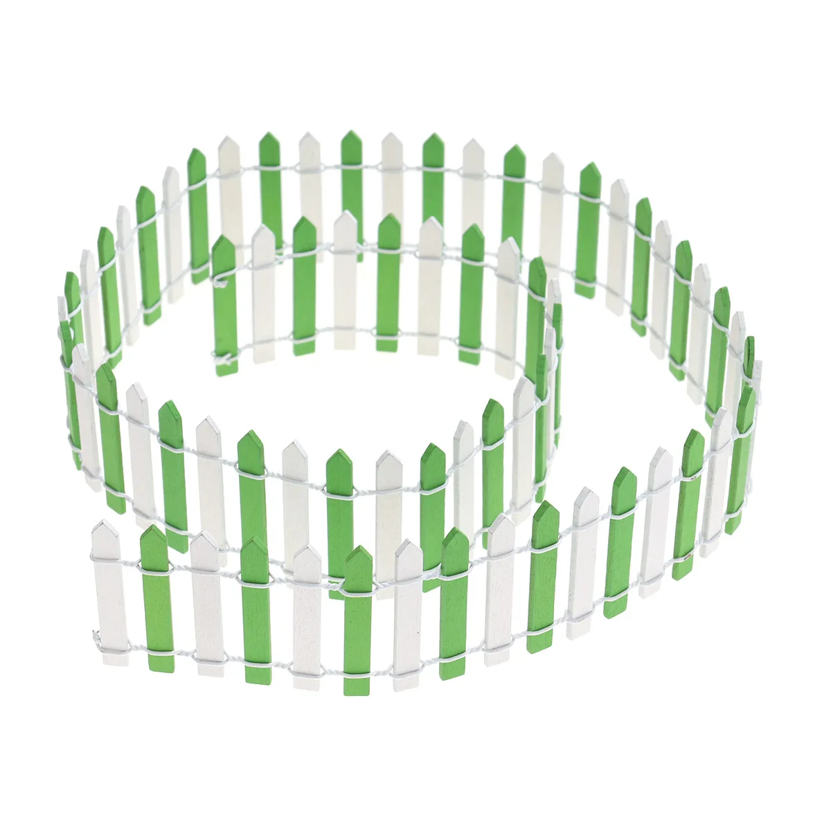 سياج خشبي صغير يمكنك صنعه بنفسك حديقة خرافية منظر طبيعي مزخرف لشجرة عيد الميلاد مايكرو هاوس بونساي زخرفة أخضر فاتح وأبيض #2