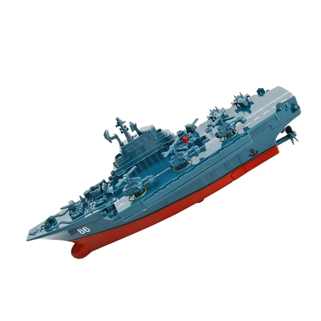 

Marine Remote Controlled Boat Toy Plastic Warship Model 2.4ghz Watercraft for Kids and Collectors