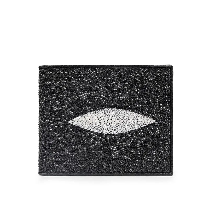 

2024 New Luxury Pearl Fish Skin Men's Short Wallet Ultra-thin Genuine Leather Women's Wallet Fashion Stingray Skin Lady Purse 45