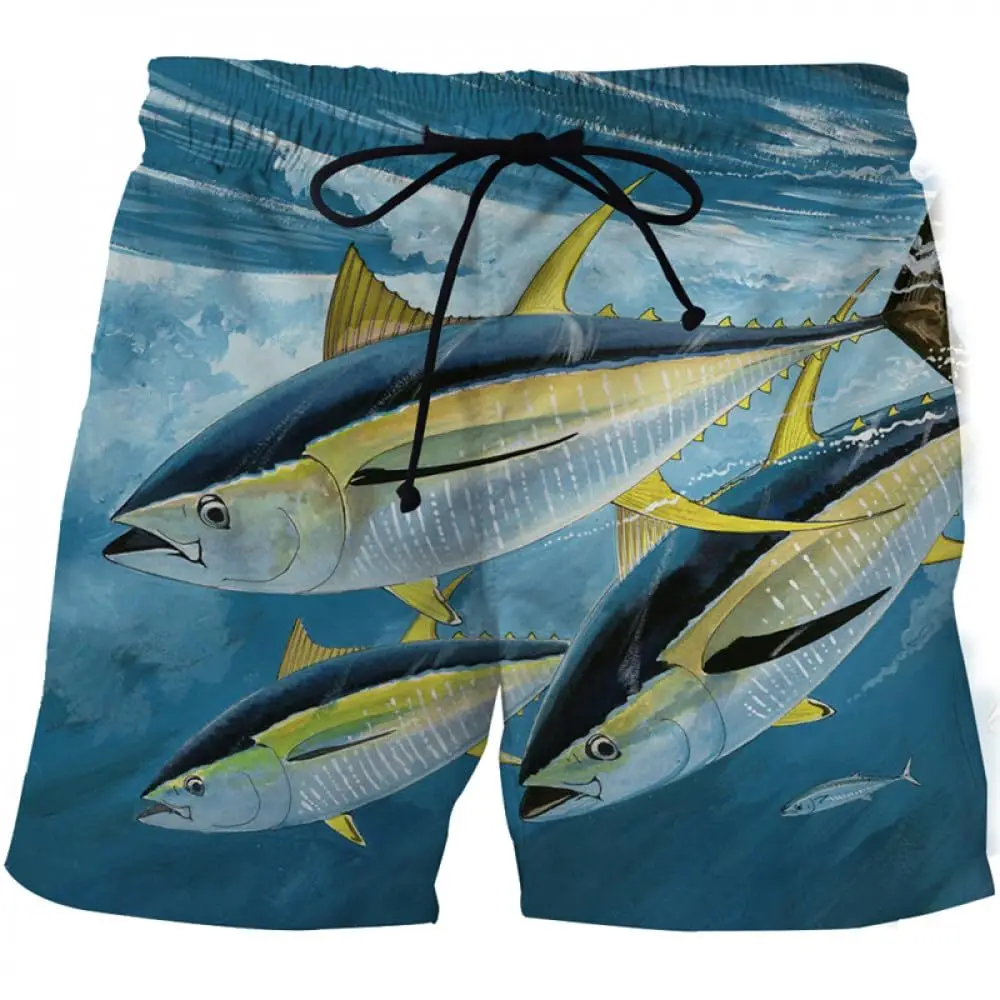 

Summer New Ocean Fish 3D Print Beach Shorts Men's Oversized Surfing Hawaiian Board Sports Pants Swimsuits Trunks Kids Clothing