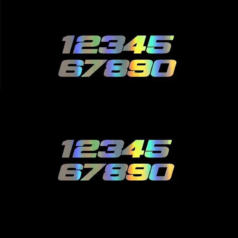 1 Set Number 1234567890 Car Stickers Reflective Auto Window Cover Scratch Decals Motorcycle Side Body Racing Helmet Decoration