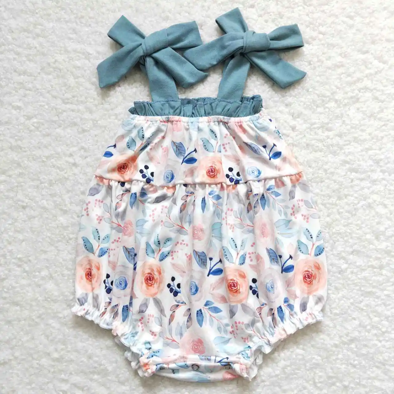 

SR0907 Baby Summer Romper Sleeveles Flower Print Kids Girl Boutique Clothes