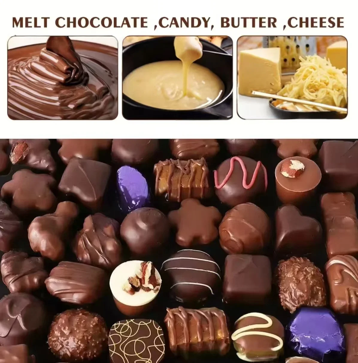 التجارية الفولاذ المقاوم للصدأ الكهربائية 2 وعاء آلة تقسية الشوكولاتة آلة صهر زبدة الشوكولاتة الأوتوماتيكية الصغيرة #4