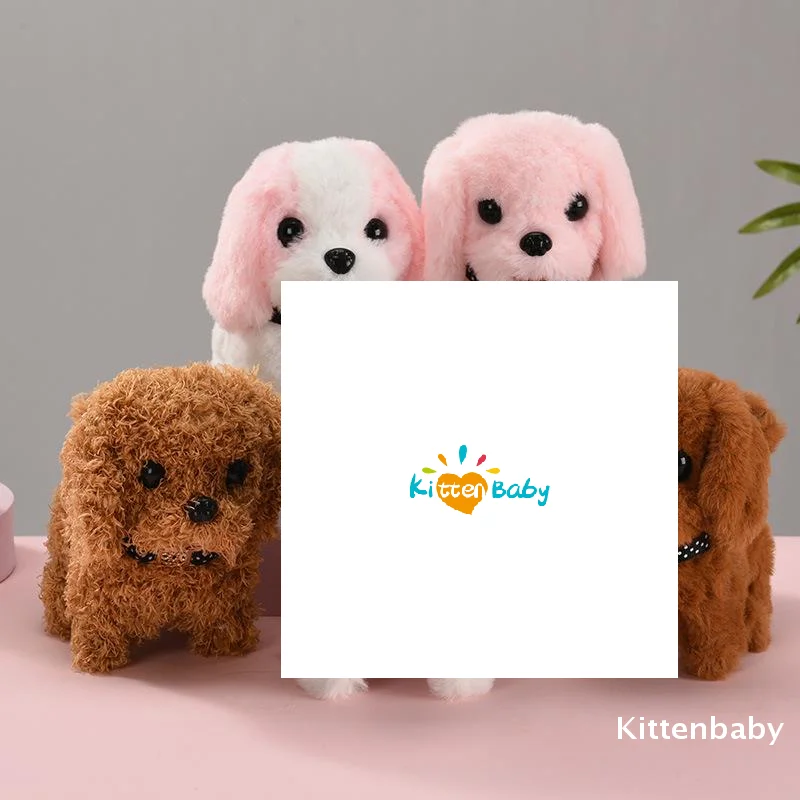 

1 шт. интерактивная кукла-щенок с поводком, электронная плюшевая игрушка для прогулок и лая для детей, подарки для малышей