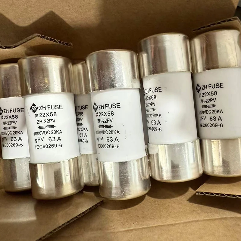

5 pieces DC1000V 22 * 58mm 22x58 fuse core ZHPV-125 photovoltaic DC fuse 63A 80A 100A 125A DC fuse PV combiner box