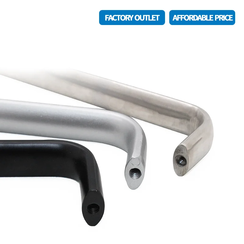 

Round 304 Stainless Steel Handle Aluminum Alloy And Black Handle Heat-Resistant Chassis Cabinet Door Exposed Elliptical Shape