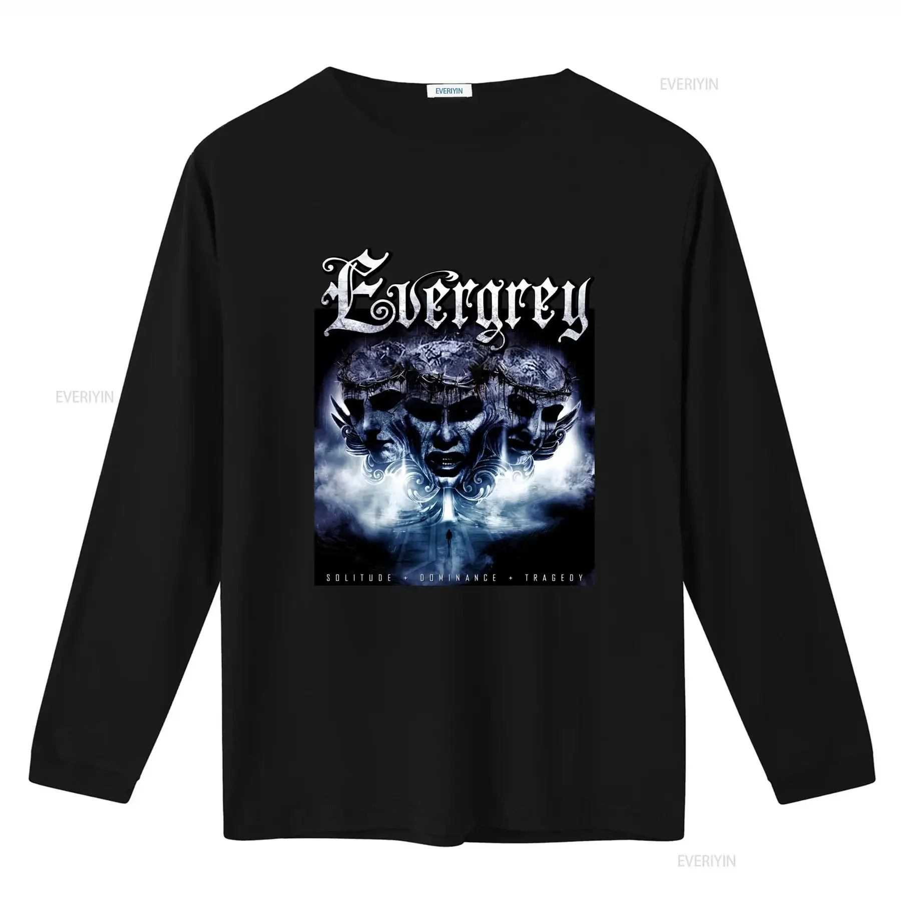 Evergrey Band Cotton T Shirt Solitude Dominance Tragedy Design for Metal Music Fans vintage Washed Unisex streetwear