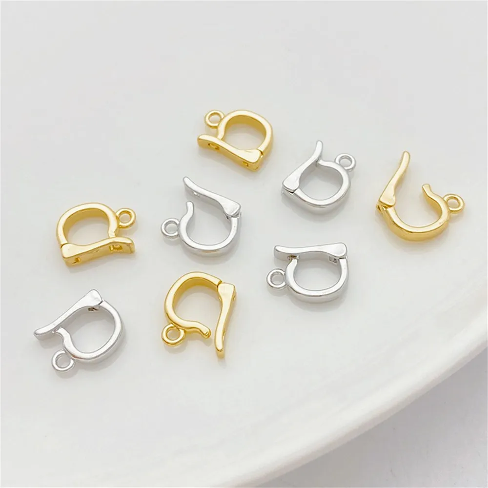 

14K Gold Bag Color Oval Pearl Necklace Button DIY Bracelet Pendant Buckle Universal Buckle Jewelry Material Accessories
