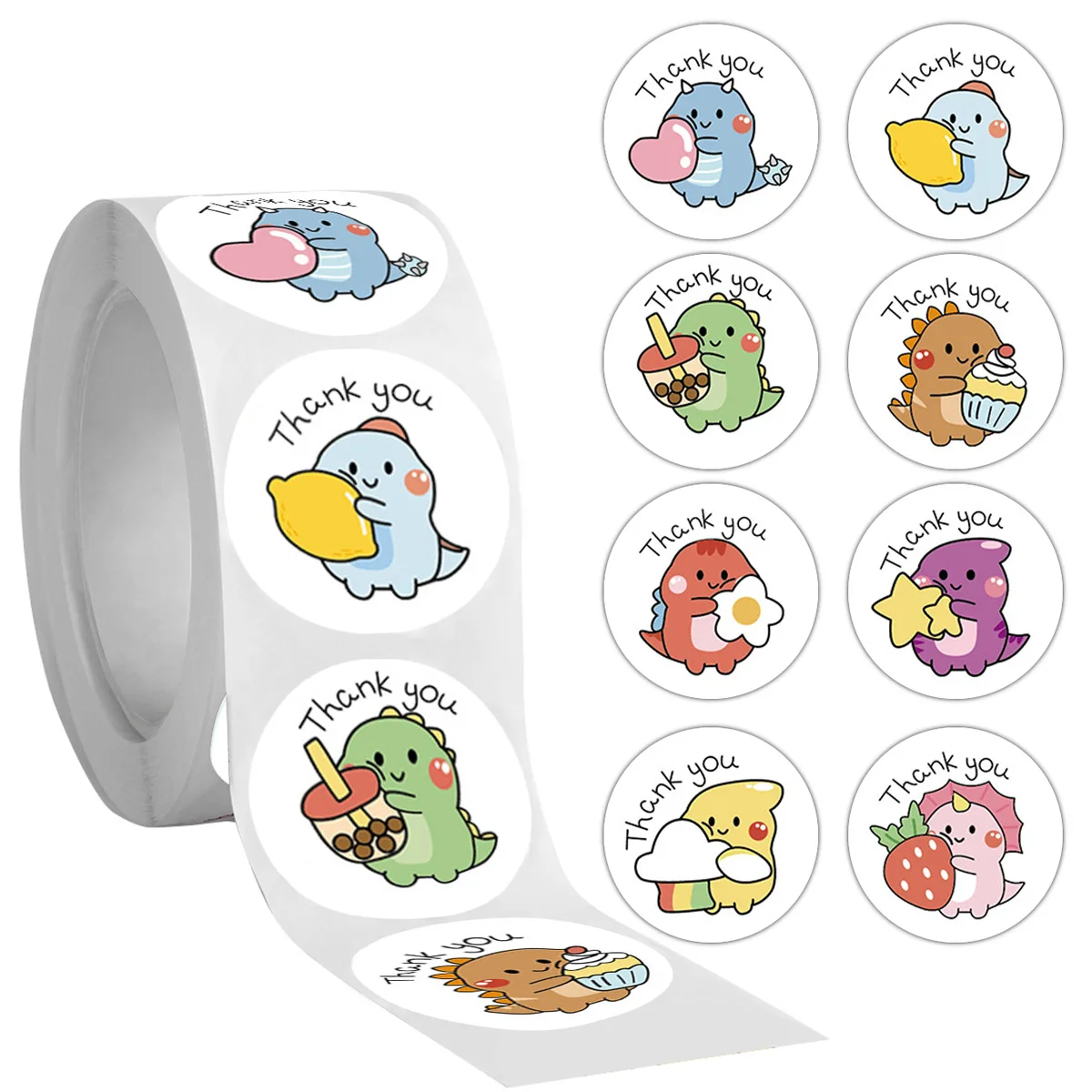 100-500pcs 1inch Kawaii Cartoon Dinosaur Animal stickers for kids Teacher Reward Sticker Scrapbooking Labels for Boy DIY
