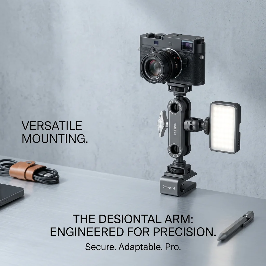 

Desiontal TR19 Articulating Magic Arm with Dual Ball Head for Tripod Phone Clip 1/4" Screw for LED Light LCD Monitor Microphone