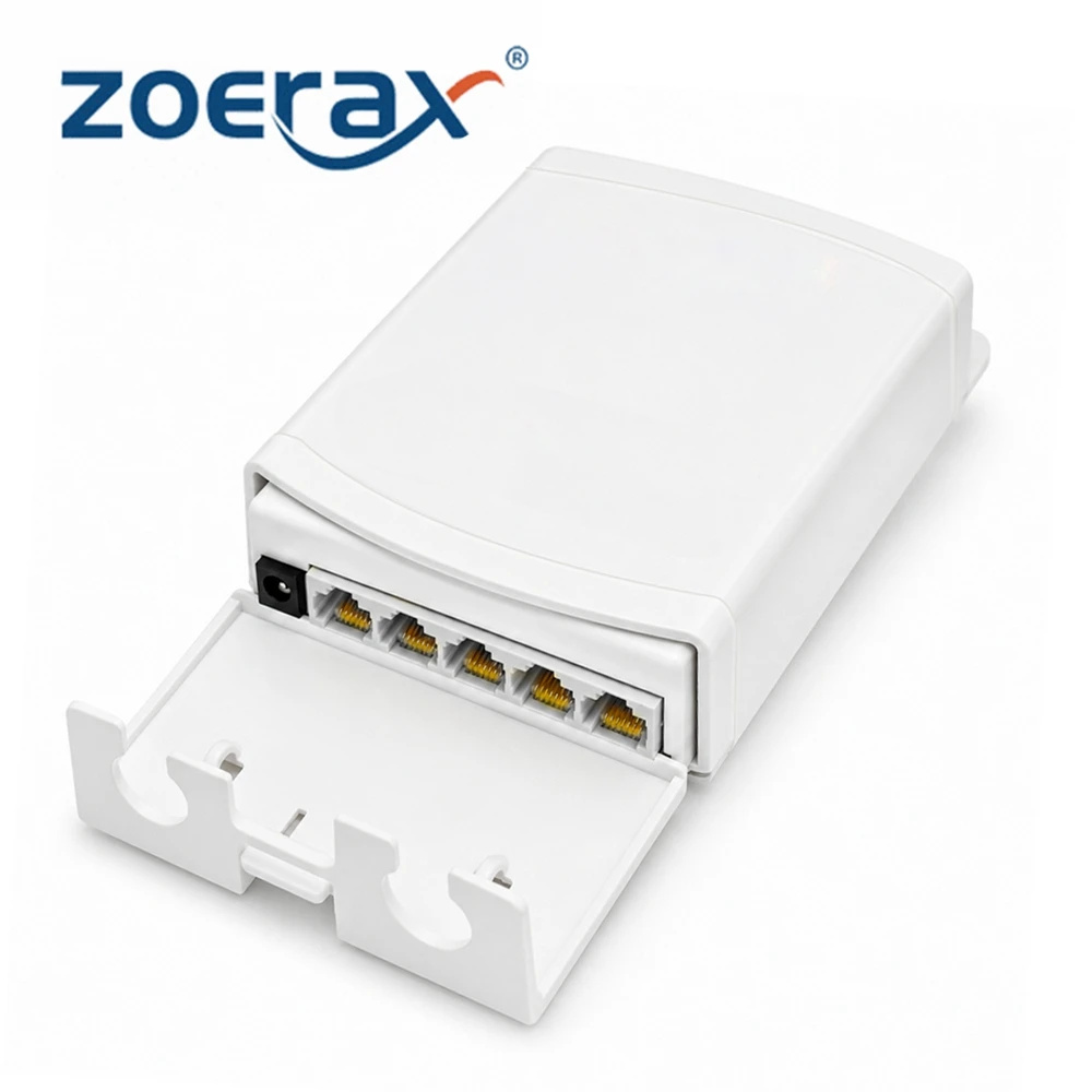ZoeRax Outdoor Waterproof 1-in-4 PoE Extender 100/1000Mbps Wall Mount Plug and Play PoE Repeater for PoE IP Camera