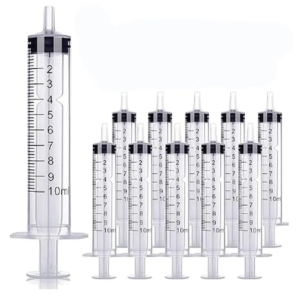 

30Pcs Transparent 10ml/cc Plastic Syringe No Needle Pets Feeding Accessories Measuring Syringe Oil or Glue Applicator