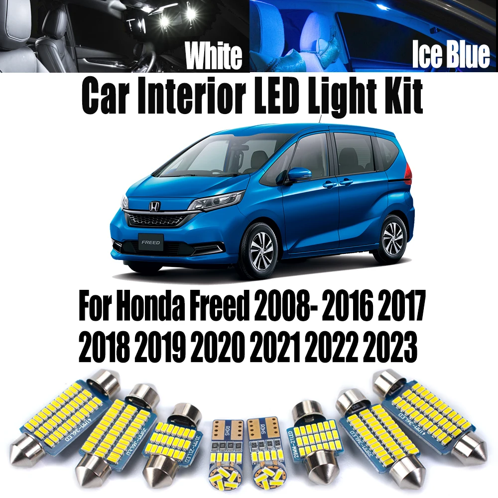 

Комплект ламп для чтения багажника автомобиля для Honda Freed 2008-2016 2017 2018 2019 2020 2021 2022 2023 Сигнальная лампа Светодиодная внутренняя купольная лампа для карт