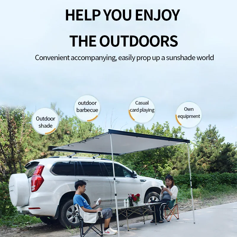 سهلة الإعداد على سقف المأوى الجانبي مظلة السيارة مقاوم للماء قماش مظلة جانبية للسيارة للحفلات الخارجية #2