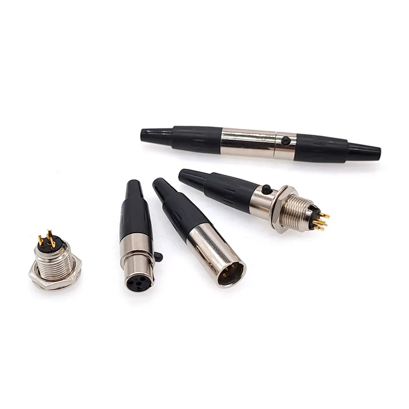 1PCS Mini XLR 3/4/5/6/7Pin Female / Male Plug Male Socket Small XLR Audio Microphone Connector Straight MIC for Cable Soldering