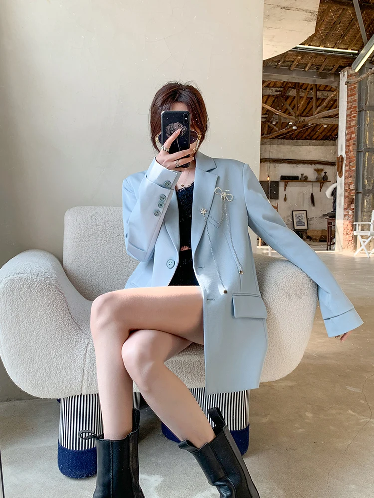 

Women's Casual Faion Suit Jaet 2026 Spring Autumn New Design Slimming Top High-End Design Commute Sle Long Sve