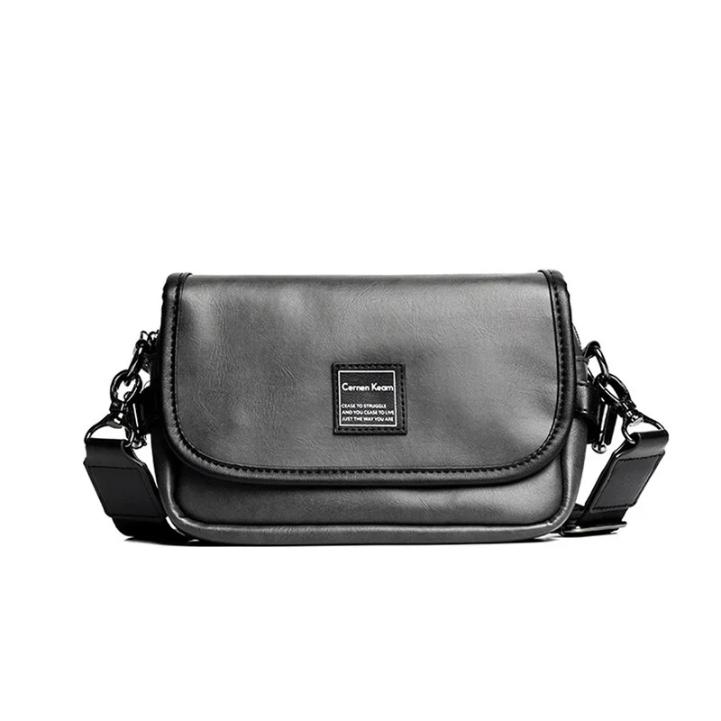 Men Shoulder Bag PU Leather Casual and Stylish Yout Street Style Small Square Bag Back Sling Bag Messenger Bag