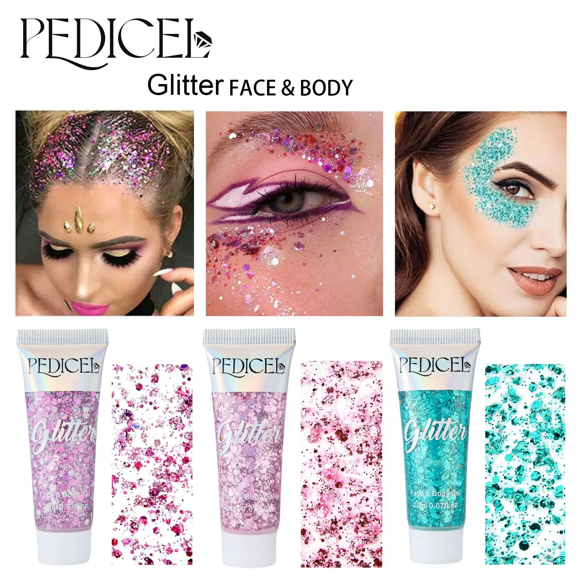 Super Glitter Eyeshadow Eye Makeup Pearl Stage Makeup Student Performance Glue Free Gel  Beauty & Health