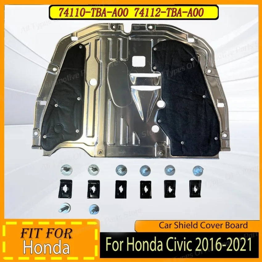

Car Shield Cover Board for 74110-TBA-A00 74112-TBA-A00 for Honda Civic 2016-2021 Engine Fenders Splash Guards Protector Kits