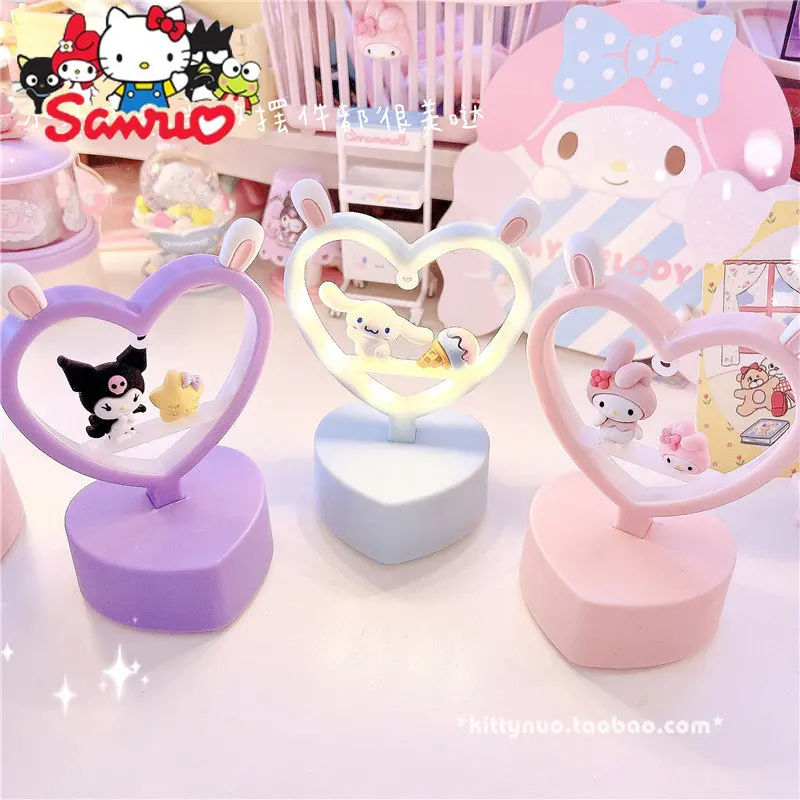 Christmas Eve Gift Bunny Ears Cute DIY Sanrio Melody Hello Kitty Cinnamoroll Romantic Night Light LED Lighting Decorate Ambient