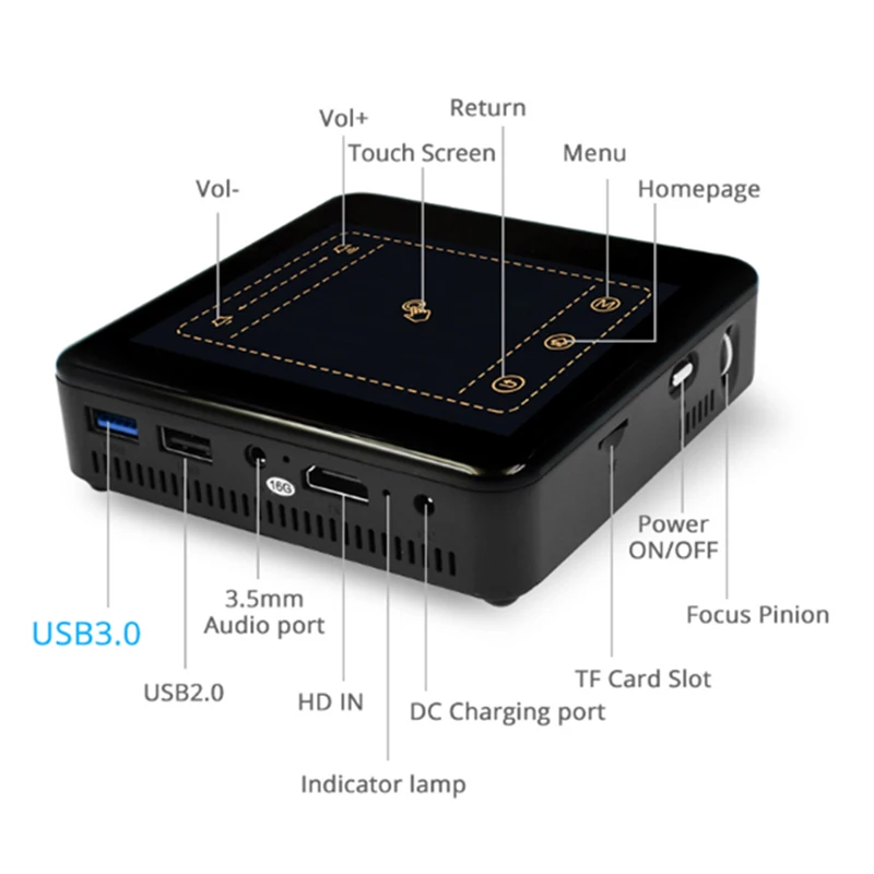 DLP Projector DL-S10 Mini Portable Projector 2G 16G Super Mini Smart Portable Projector Home Theater Android 7.1