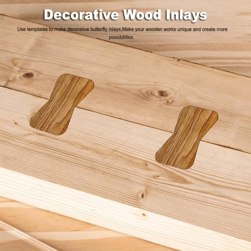 Butterfly Key Inlay-sjabloon Router Steken Snijden Houten Vlinderdas Gezamenlijk Gereedschap Dropship