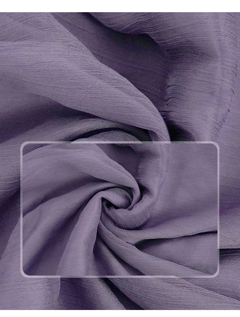 A-Leibniz - Summer, New, Women\'s Clothing Design, Pleats, Waist-slimming, Slimming, Ruffles, Purple, Chiffon Dress