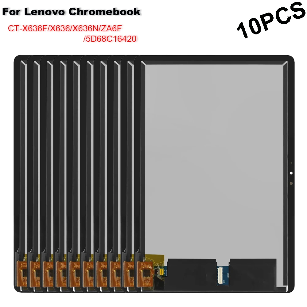 10PCS สําหรับ Lenovo Chromebook Duet CT-X636 CTX636 CT-X636F CT-X636N ZA6F 10.1 จอแสดงผล LCD Touch Screen Digitizer Glass ASSEMBLY