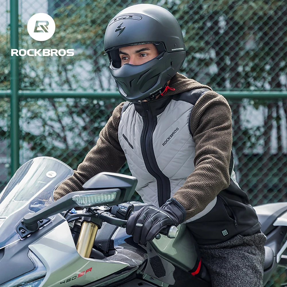 

ROCKBROS Bicycle Heated Vest Jacket Thermal Clothing Hunting Infrared Electric Heating Washable Men Winter Warm Cycling Vest
