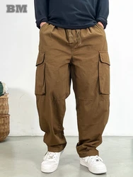 Japanese Streetwear High Quality Khaki Cargo Pants Harajuku Plus Size Casual Work Pants For Men Vintage Baggy Trousers Male