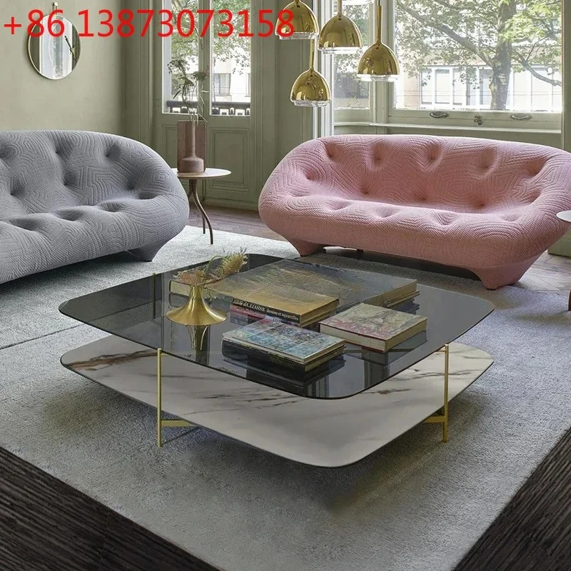 

Кофейный столик LJY12Square из каменной плиты с двойным слоем из закаленного стекла