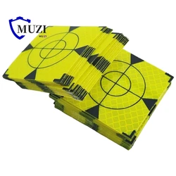 100pcs Size 60mm 20 30 40 50 80 Reflector Sheet For Total Station Survey Geography Fluorescent Green Triangle Reflective Sticker