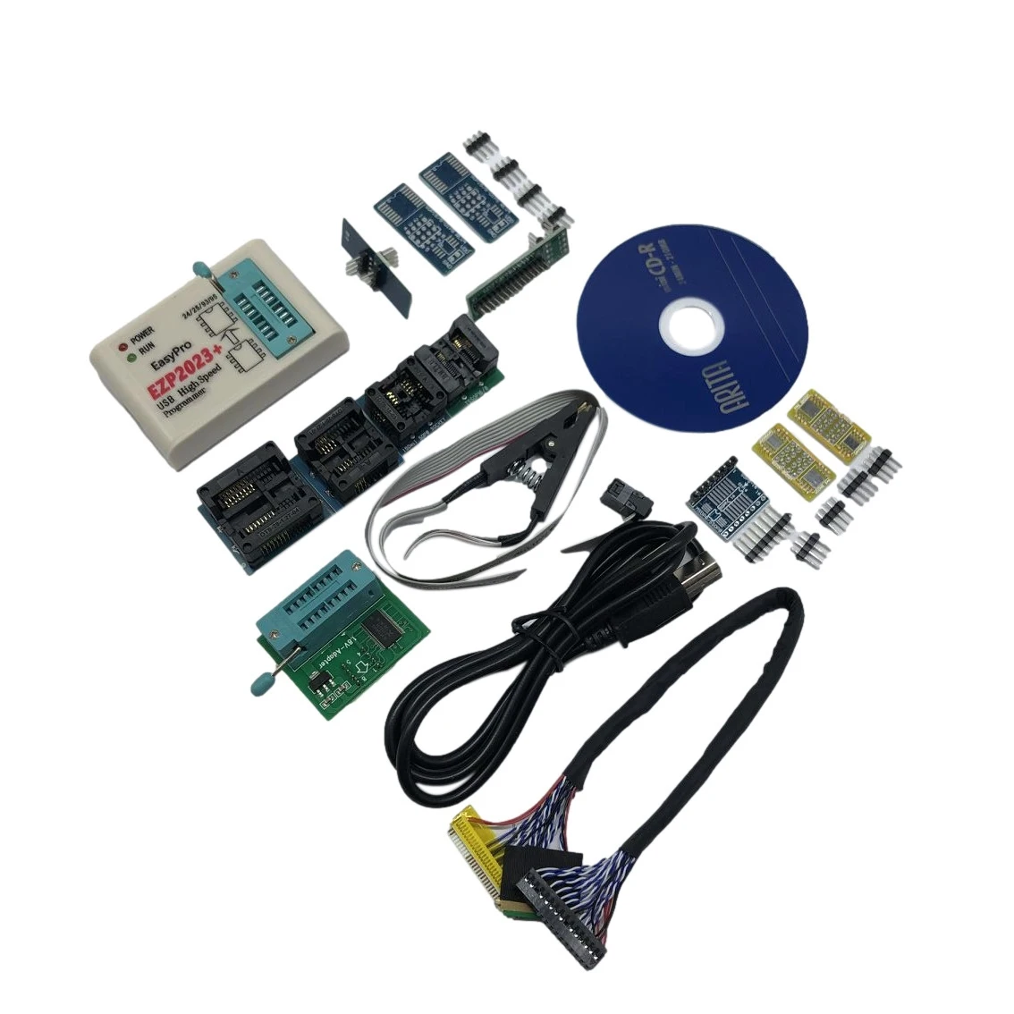 EZP2023 USB SPI Programmer with 12 Adapter Support 24 25 93 95 EEPROM Flash Bios Compiler Highest Programming Speed