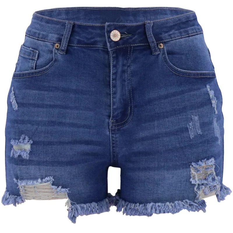 Classic Denim Shorts Women Summer Pockets Button Up Denim Fashion Jeans Pants