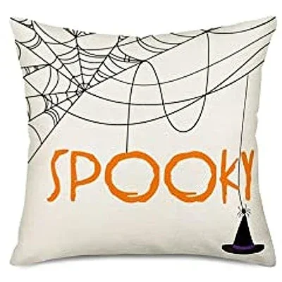 Happy Halloween decorative pillowcase Ghost spider web witch hat throwing pillowcase linen autumn farmhouse decoration