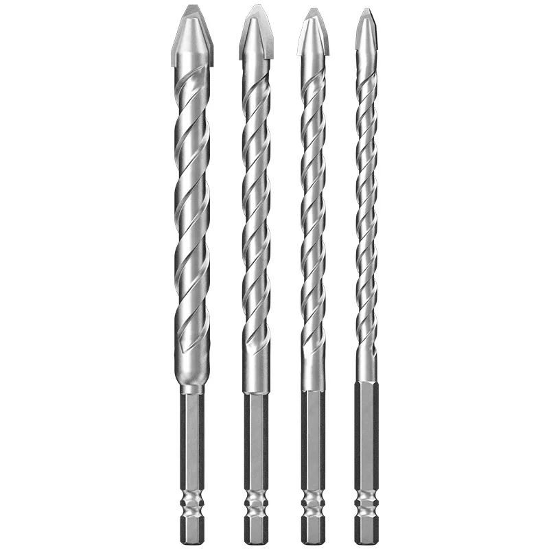 Extended eccentric drill bit for tiles, specialized for drilling concrete, dry drilling for ceramics and glass,triangular drill.