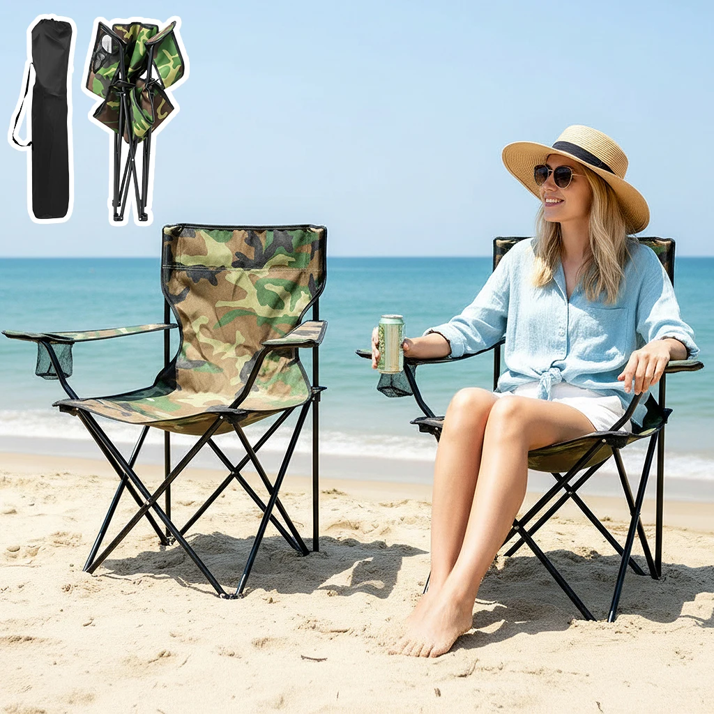Juego de 1/2 sillas plegables para acampar, 50 × 50 × 80 cm, asiento de pesca portátil, silla de camping plegable y portátil, sillas de escenario, capacidad de peso de hasta 130 kg