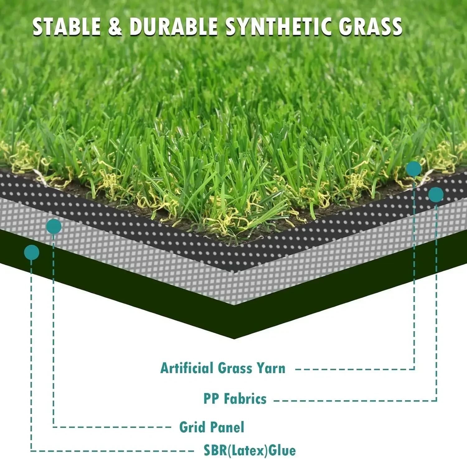 

[High Quality, Fast Shipping!]Artificial Turf Grass Indoor Outdoor 7 ft x 15 ft, 0.8 inch Realistic Synthetic Fake Grass, Artifi