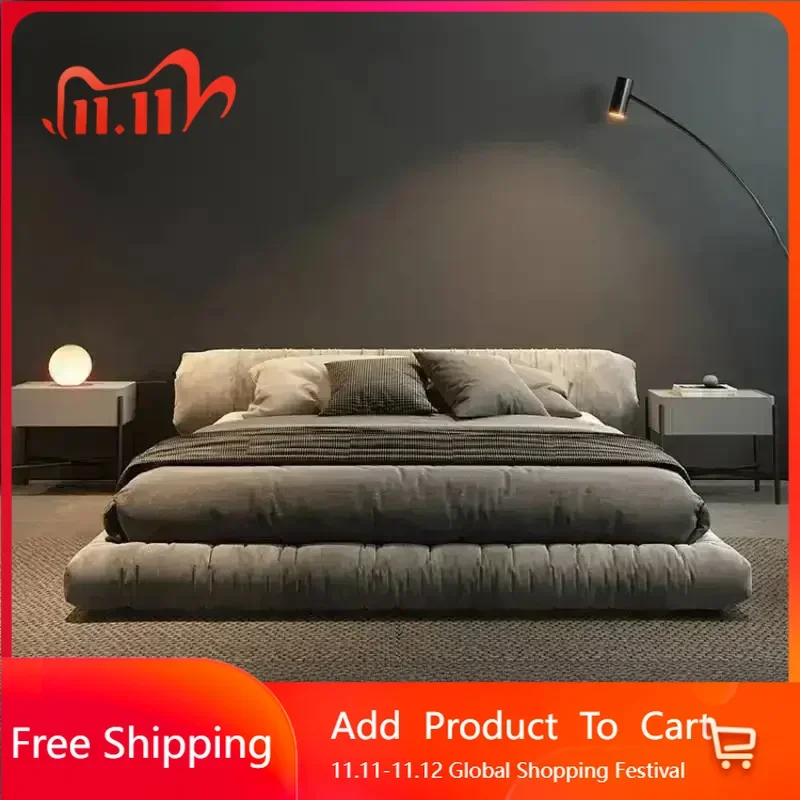 

Lazy Elegant Double Bed Queen Pretty Unique Luxury Headboards Frame Bed Bases Modern Bedroom Salon Beliche Salon Furniture