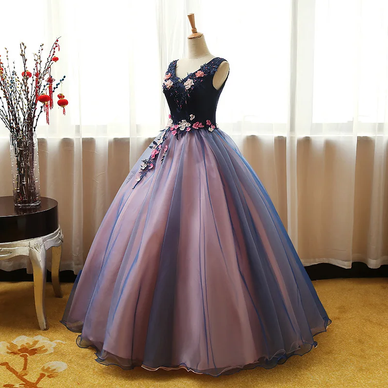 3D bunga renda applique gaun Quinceanera korset 2024 gaun pesta Prom untuk anak perempuan vestido de 15 quincealeras jubah 15 tahun