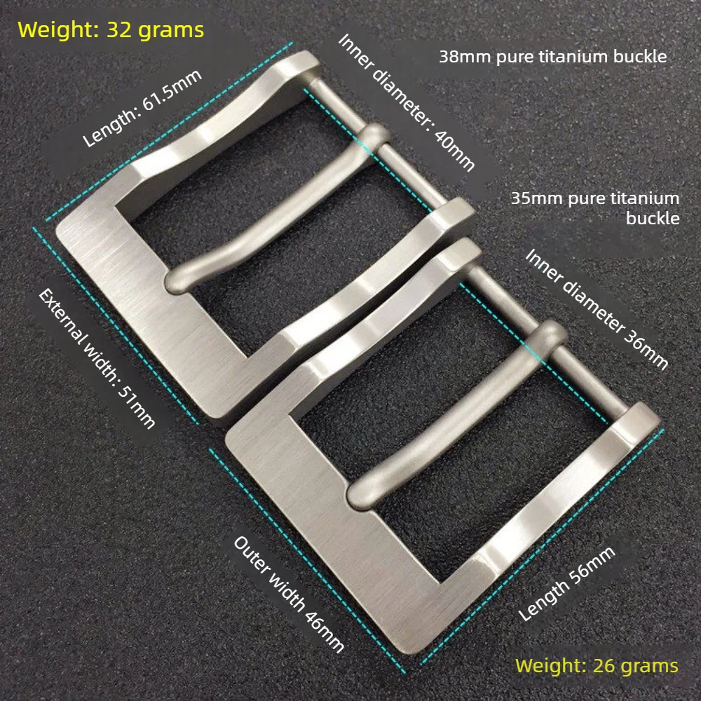 2026 Pure Titanium Belt Buckle - Rust-proof Anti-allergy Men's Belt Pin Buckle for Canvas Leather Waist Band Accessory 35mm/40mm