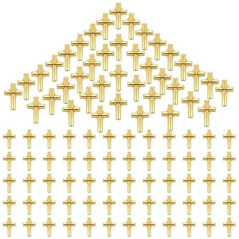 100 Pcs Cross Lapel Pin Bulk Set Gold Pins Religious Cross Pin Gold Enamel Pin Set For Christian Chaplain Durable