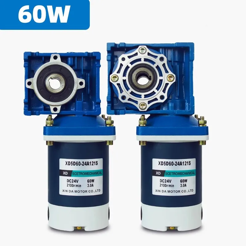24 В 60 Вт NMRV30/R40 Червячный мотор-редуктор постоянного тока с двойным самоблокирующимся регулируемой скоростью по часовой стрелке против часовой стрелки и высоким крутящим моментом