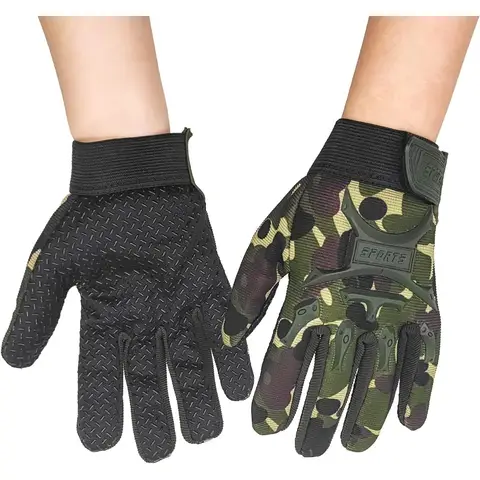 Gants tactiques de cyclisme pour garçons, gants de Sport, d'escalade, de pêche, antidérapants, à doigts complets