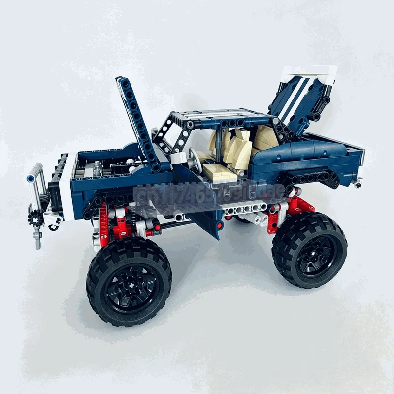 NEW 1180PCS Compact Blue 4x4 Rock Crawler Building Blocks Off Road Vehicle Model With Working Suspension DIY Assembly Toy Gift