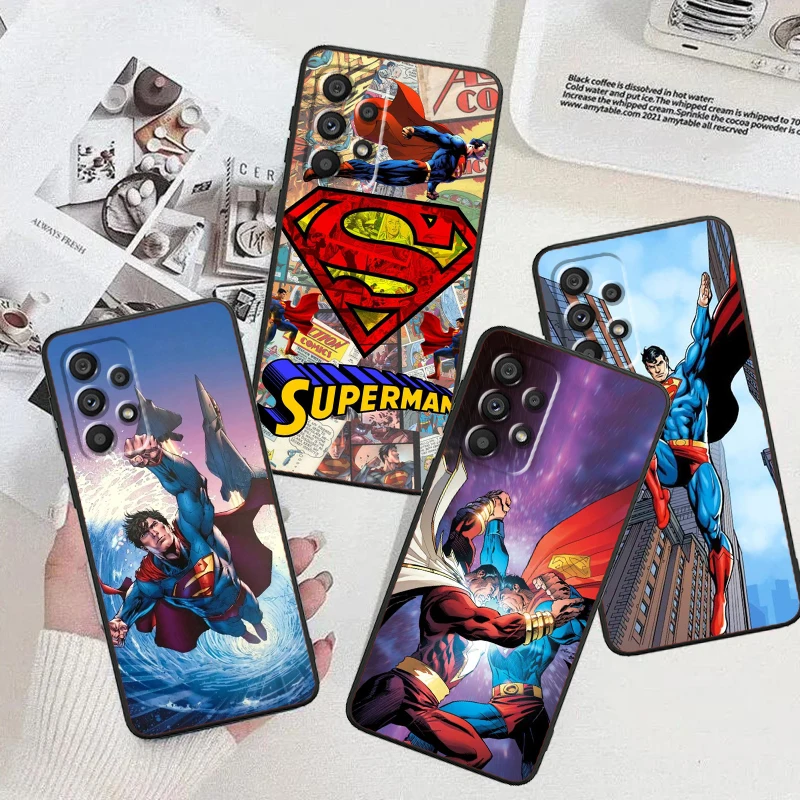 Luxury S-Supermans Comics Cool For Samsung Note 20 10 Ultra Plus A31 A14 A12 A70 A34 A25 A04 A05 A15 A24 5G Black TPU