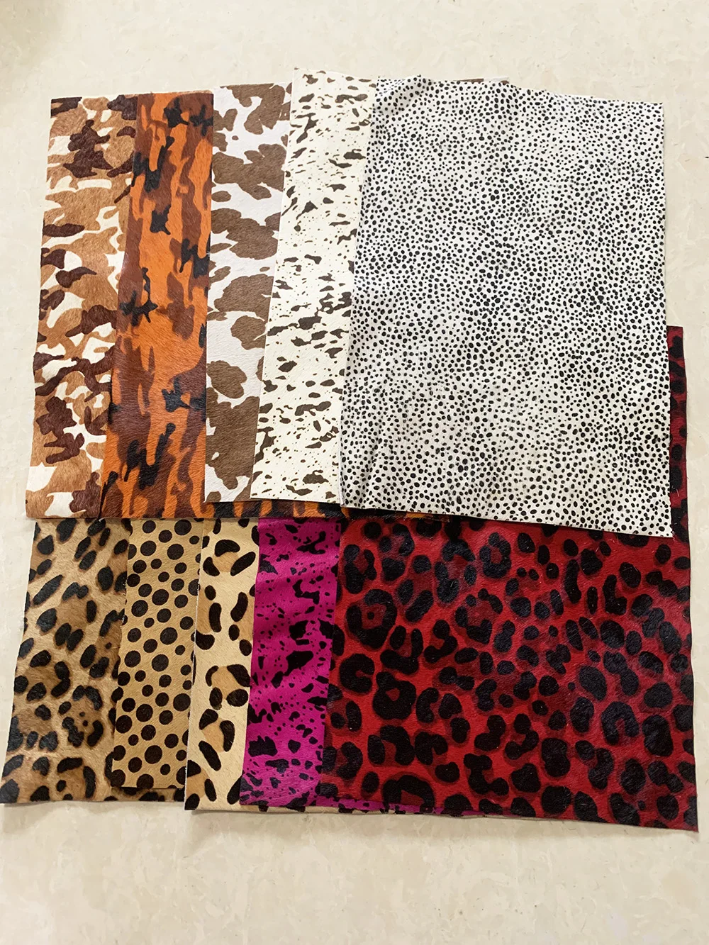 Leather Color Matching Handmade Cut Horse Fur and Cow Leather Handmade, DIY, New, 20x30cm