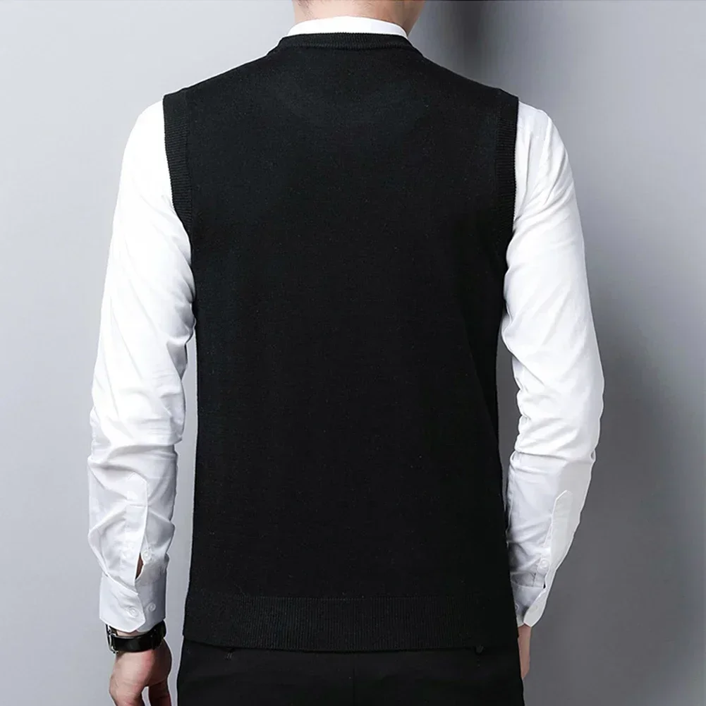 Male Pullover Top Fashion Holiday O Neck Sleeveless Solid Color Spring Sweater Tank Top Vest Winter Women Brand New